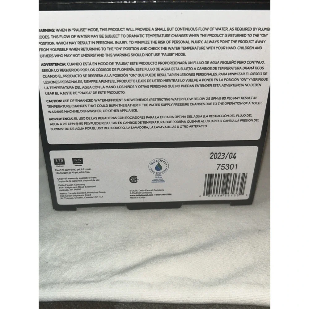 Delta 3-Spray 3-5/8 Single‎ Fixed Shower Head Chrome 75301
